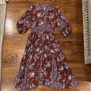 Free People Brown Floral Dress